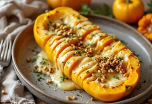 Attention : cette courge butternut tranchée comme un rôti et gratinée au four va illuminer votre automne