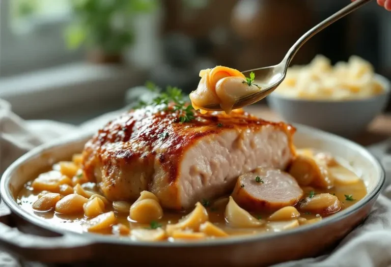 Ce rôti de porc cuit au lait est si fondant qu’il se coupe à la cuillère