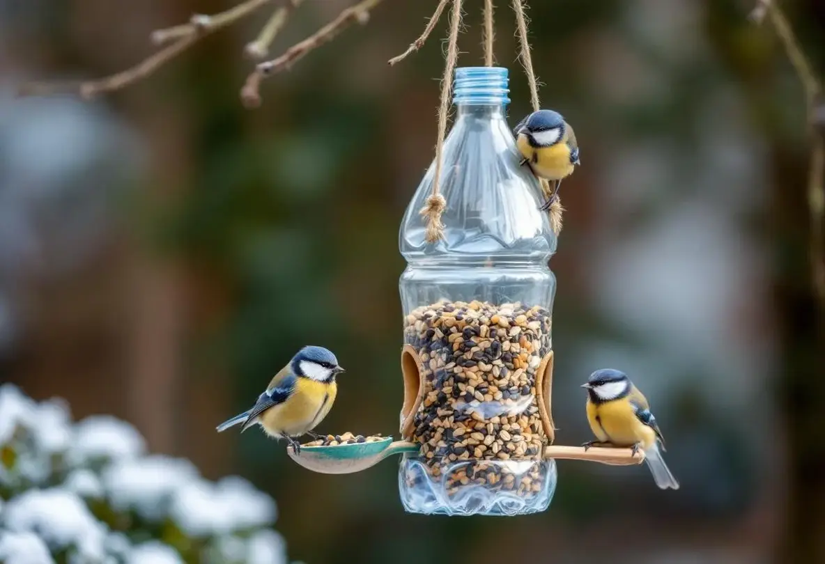Comment une simple bouteille plastique se transforme en mangeoire idéale pour les oiseaux Comment une simple bouteille plastique se transforme en mangeoire idéale pour les oiseaux