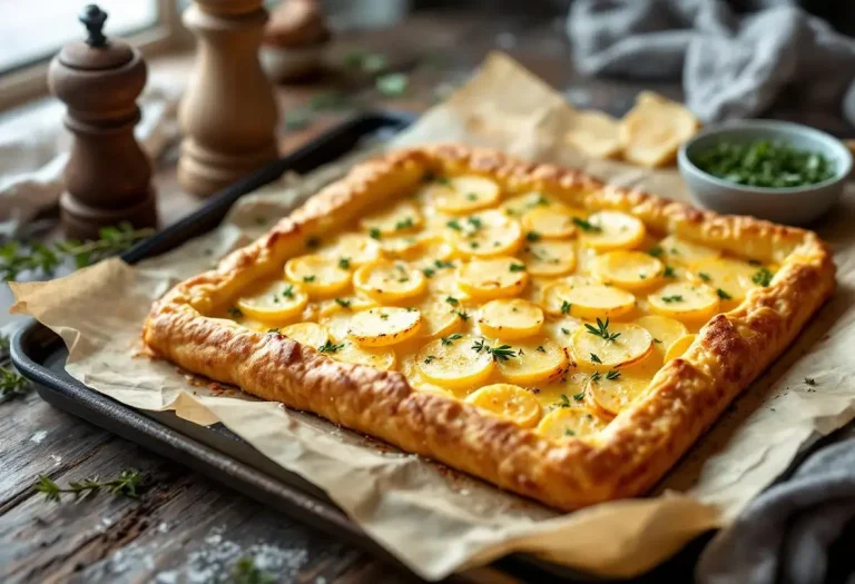 Tarte salée aux pommes de terre et fromage à raclette fondant