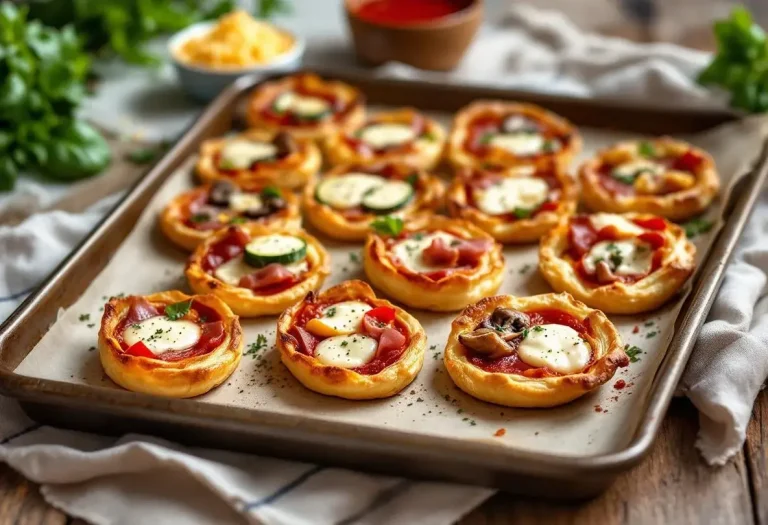 Mini pizzas en pâte feuilletée : l’apéro express ultra croustillant prêt en 20 minutes