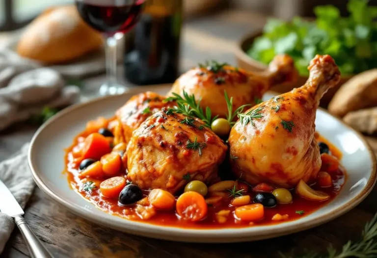 Pollo alla cacciatora : le poulet italien du dimanche mijoté aux tomates et aux olives