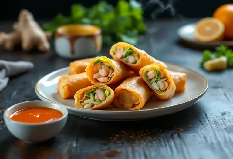 Pâtés impériaux (egg rolls) croustillants aux crevettes et au chou nappa