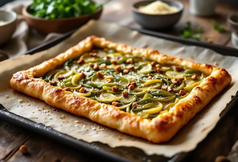 Tarte fine poireaux-parmesan ultra rapide pour régaler vos douces soirées d’hiver