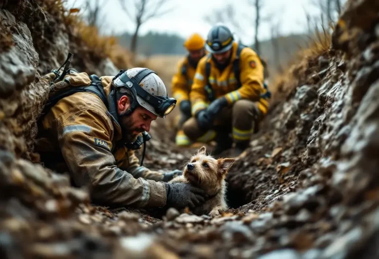 VIDÉO - Un petit chien sauvé in extremis par des spéléologues ardéchois après avoir passé 48 heures bloqué