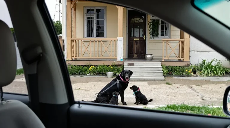 En apercevant une chienne et ses 2 chiots au bord de la route, une automobiliste ressent un irrésistible besoin de faire demi-tour