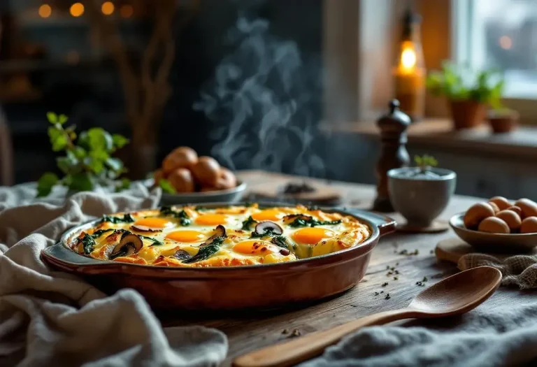 Un nuage d’œufs, des épinards fondants et des champignons dorés : la recette d’hiver qui réconcilie gourmandise et facilité pour le dîner