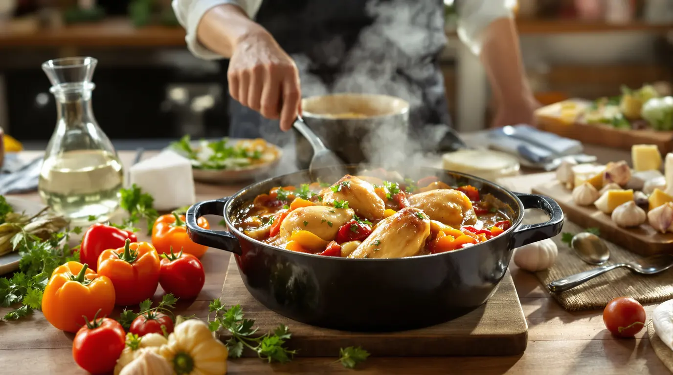 Le secret du poulet basquaise de ma grand-mère révélé poulet basquaise de ma grand-mère