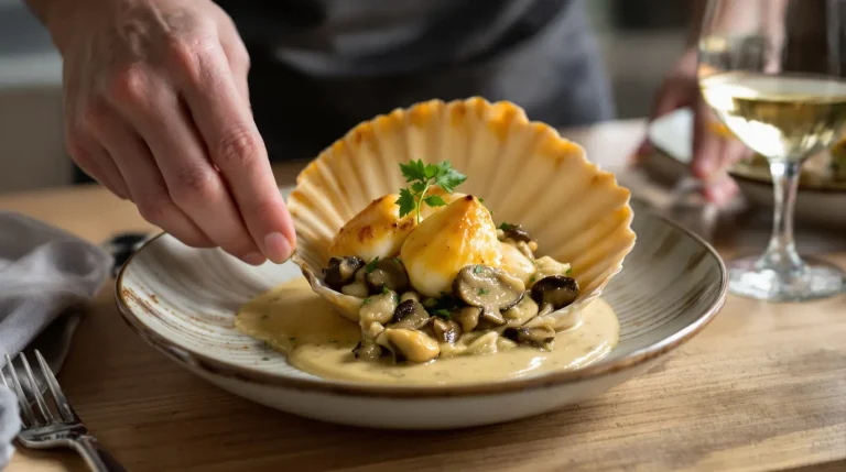 recette coquille saint-jacques à la bretonne champignons