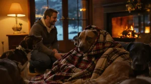 Une chienne frigorifiée pensait être accueillie provisoirement et a trouvé une famille et 4 chiens pour la vie