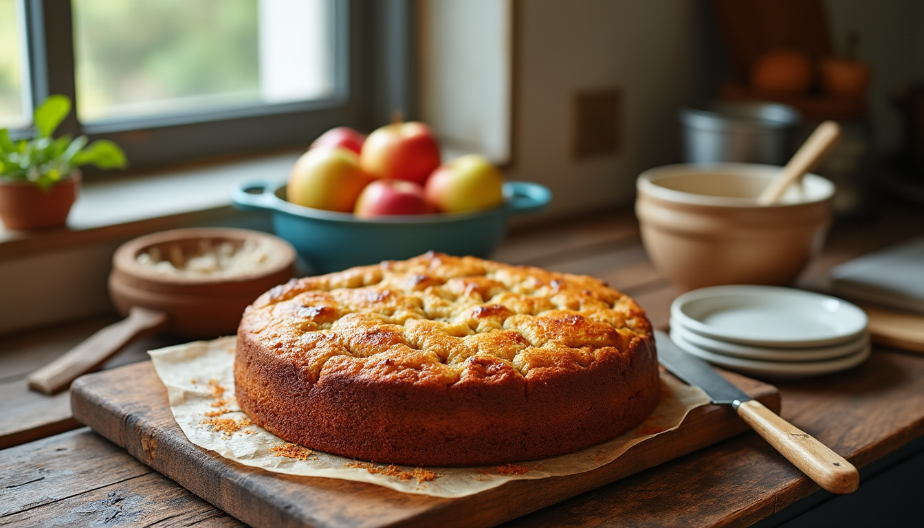 découvrez la recette facile et traditionnelle du gâteau au yaourt et aux pommes de grand-mère, un dessert moelleux et savoureux qui ravira toute la famille.